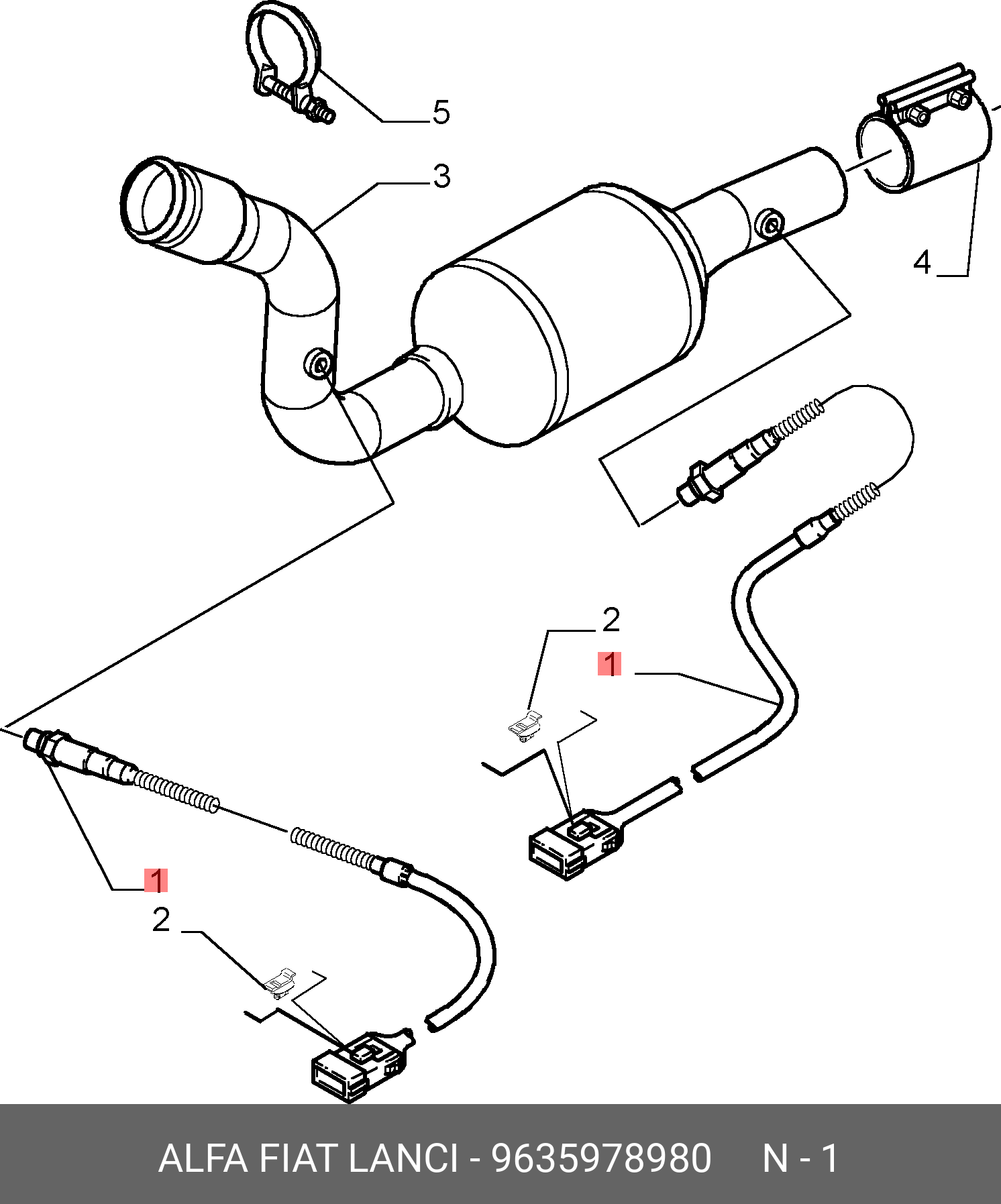 9635978980 FIAT/ALFA/LANCIA Лямбда-зонд