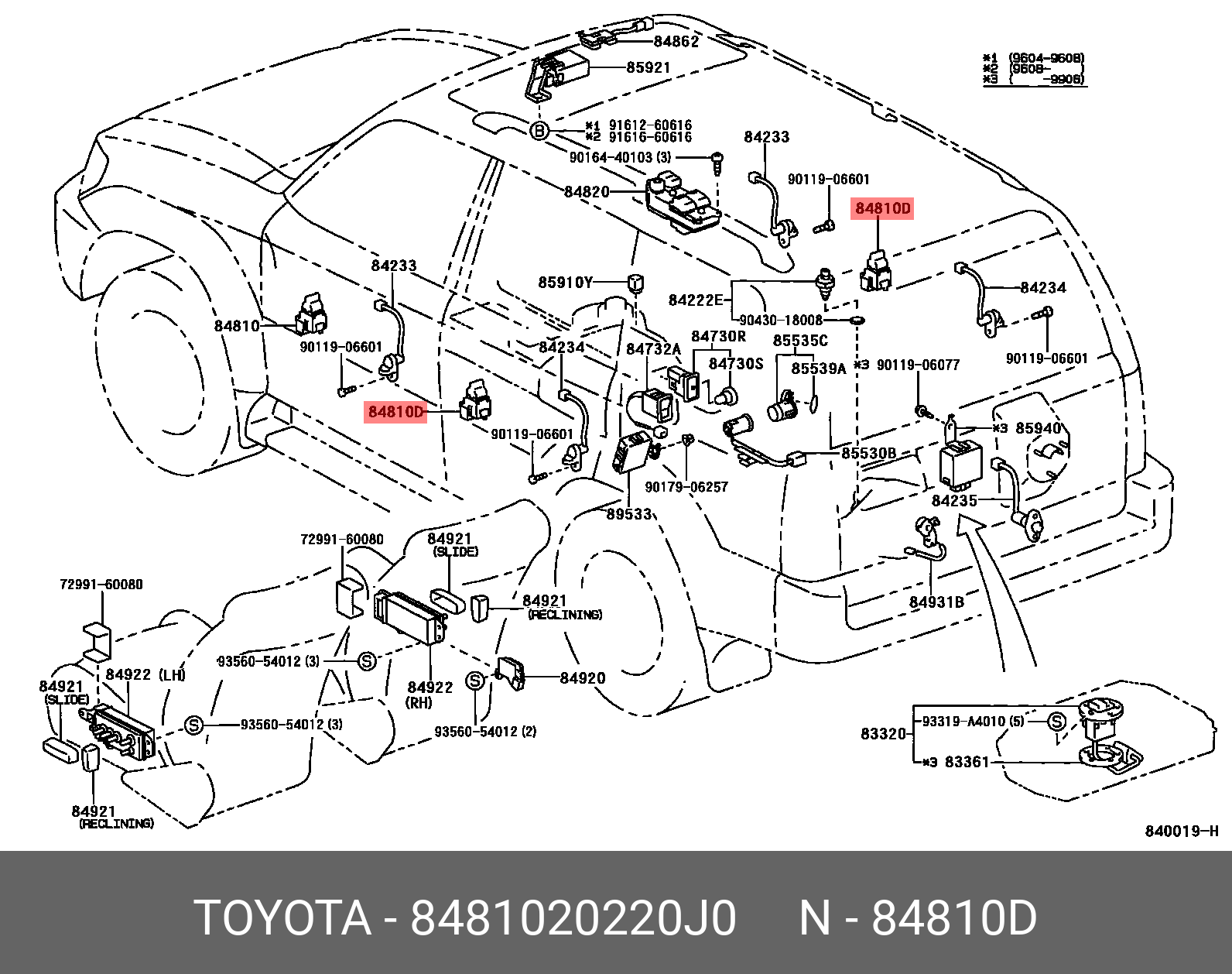 8481020220J0 TOYOTA Кнопка управления стеклоподъемником