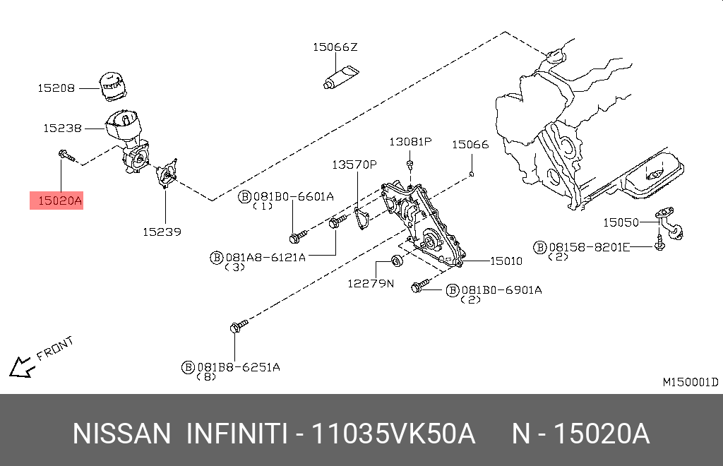 11035VK50A NISSAN БОЛТ С ШЕСТИГРАННОЙ ГОЛОВКОЙ