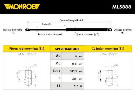 ML5888 MONROE Газовая пружина