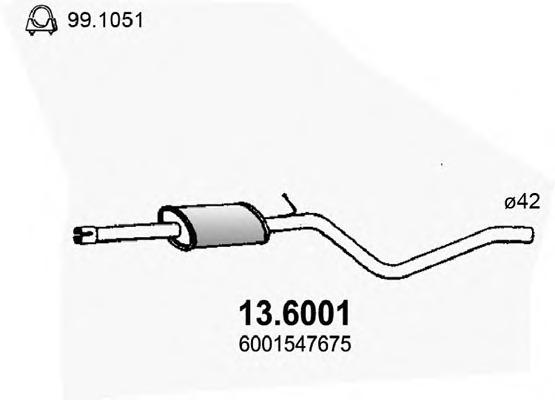 136001 ASSO Гл ср ч Renault/Dacia Logan 1.4i, 1.6i 03->