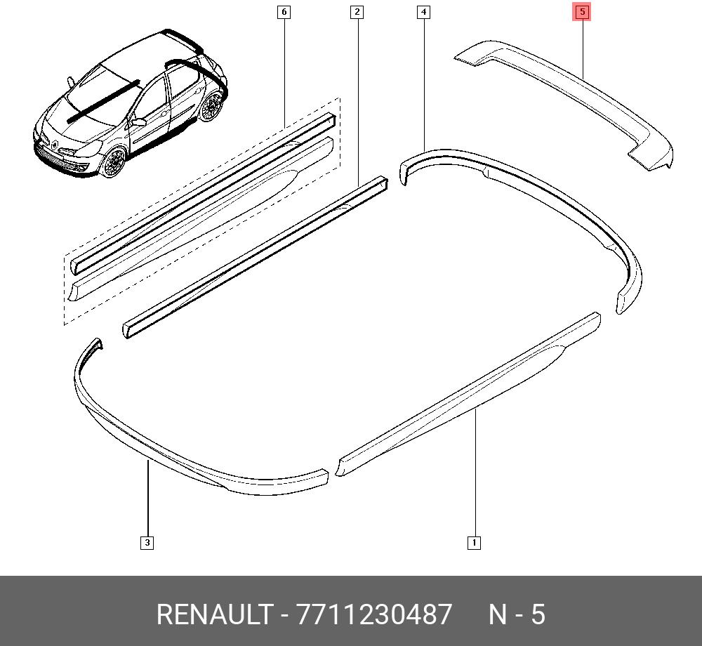 7711230487 RENAULT Спортивное антикрыло купить в интернет-магазине AvtoTO