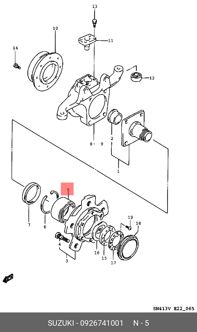 0926741001 SUZUKI Комплект подшипника ступицы колеса