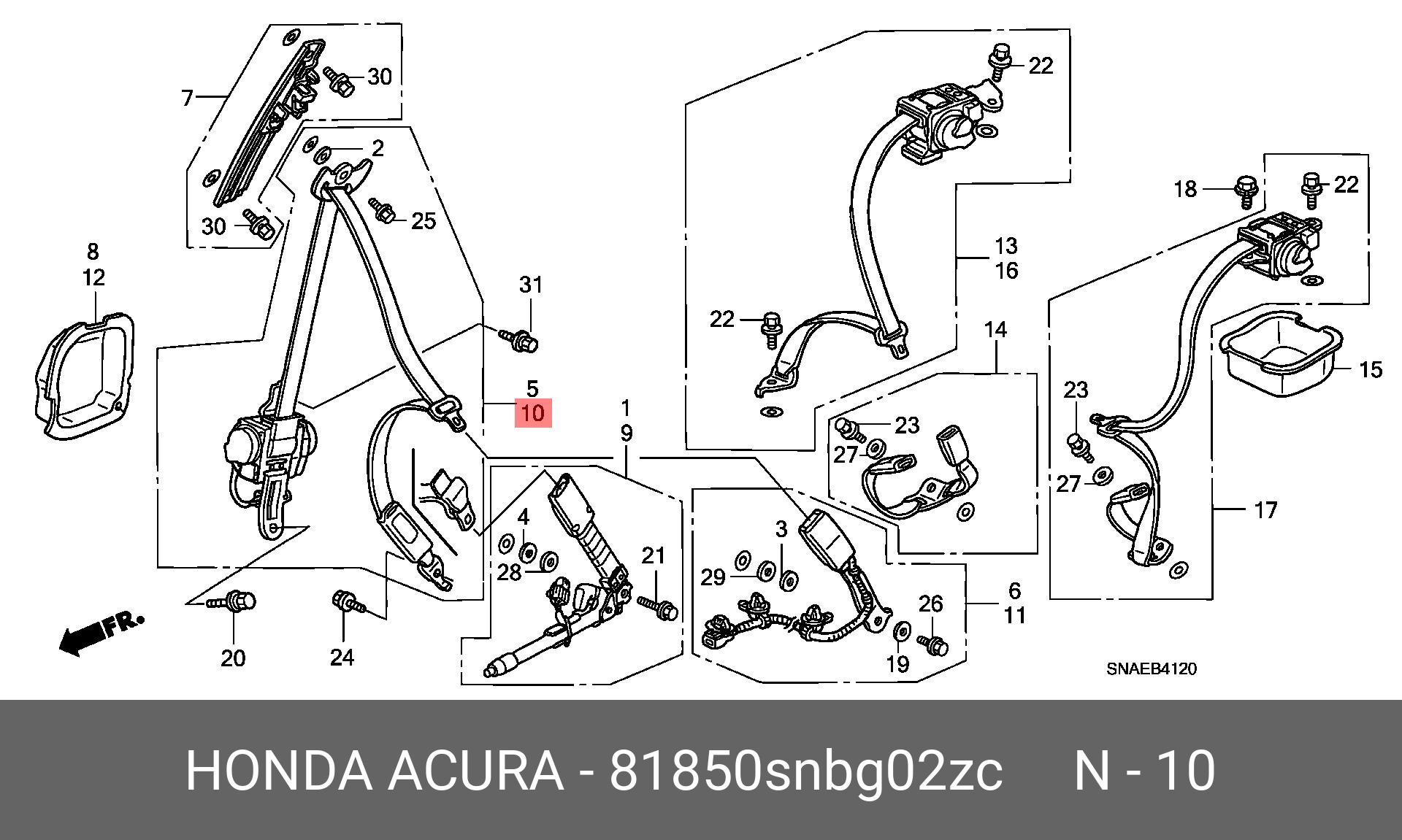 81850SNBG02ZC HONDA 