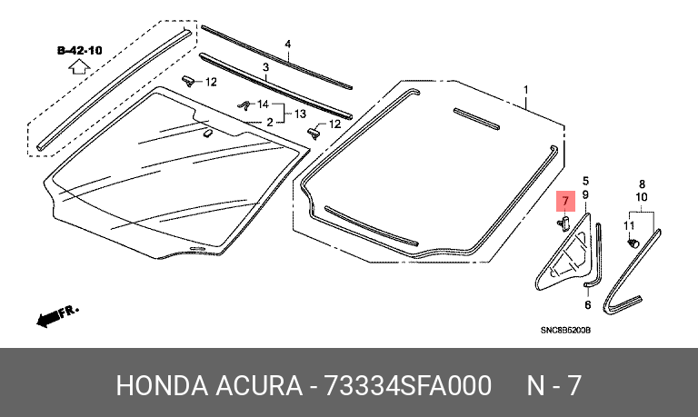 73334SFA000 HONDA КЛИПСА ПЛАСТИКОВАЯ