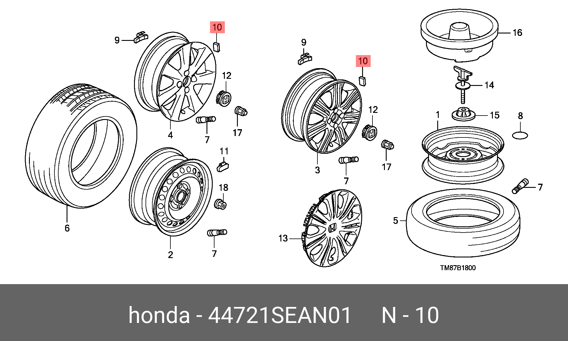 44721SEAN01 HONDA ГРУЗ, БАЛАНСИР (10G) (TOHO)