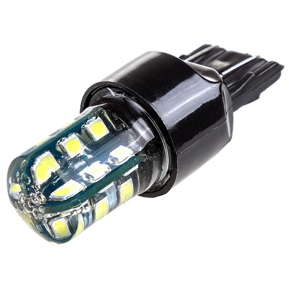 S08201273 SKYWAY Автолампа диод T20 (W21/5W) 12V 24 SMD диода 2-конт Белая SKYWAY Повороты, задний ход, стопы