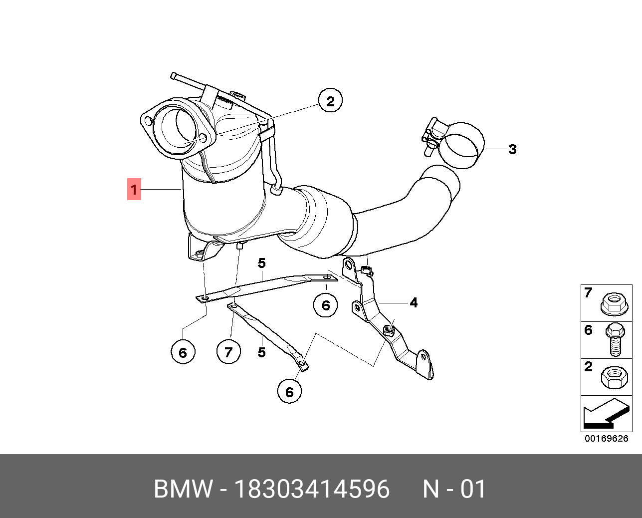 18303414596 BMW Оборотный первичный катализатор