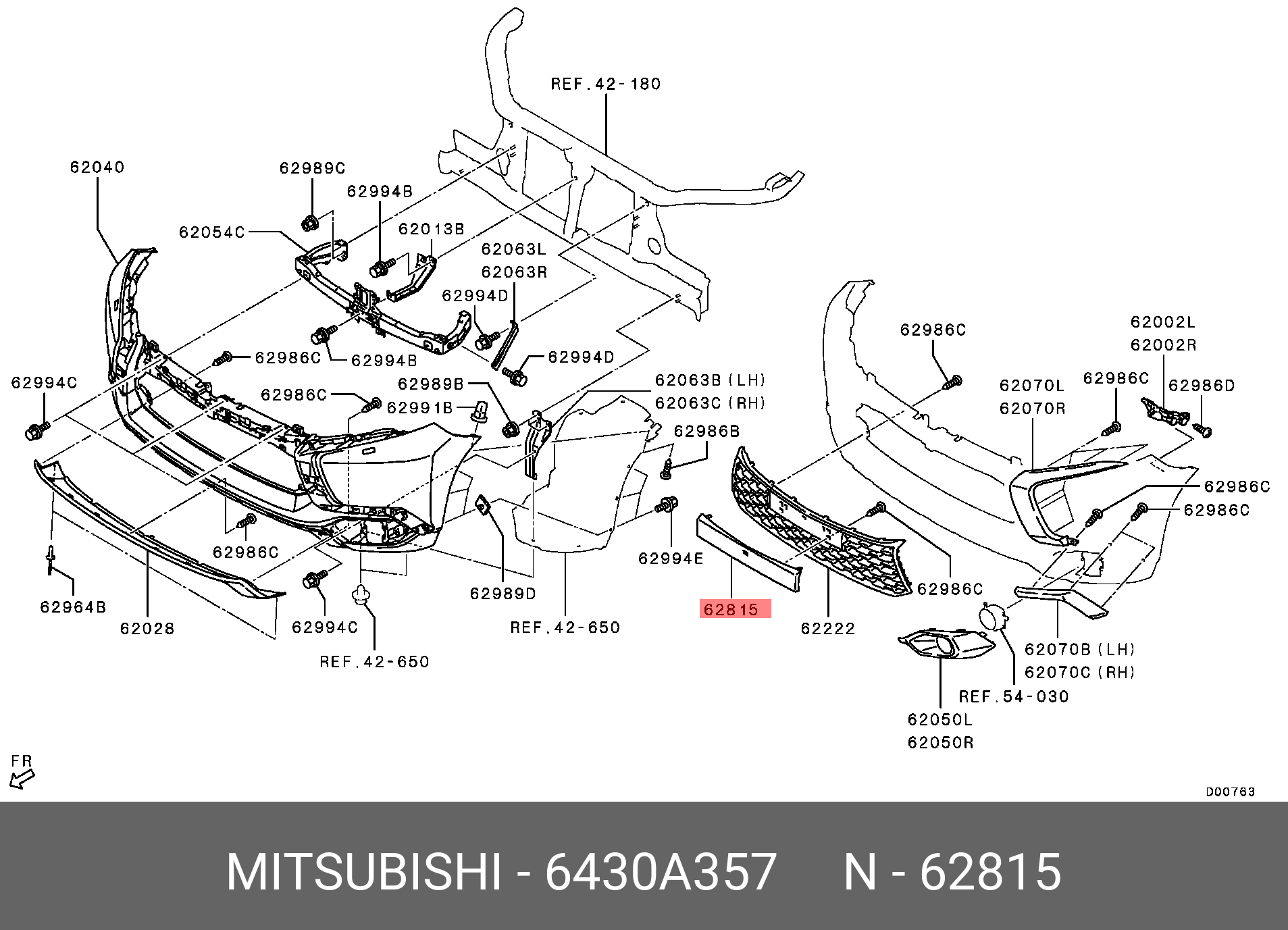 6430A357 MITSUBISHI НАКЛАДКА ПОД ПЕРЕДНИЙ НОМЕР купить в интернет-магазине  AvtoTO