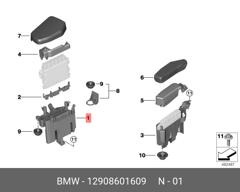 12908601609 BMW HALTER RECHTS,Кронштейн П