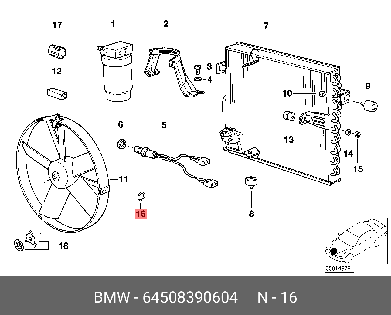 64508390604 BMW Кольцо уплотнительное