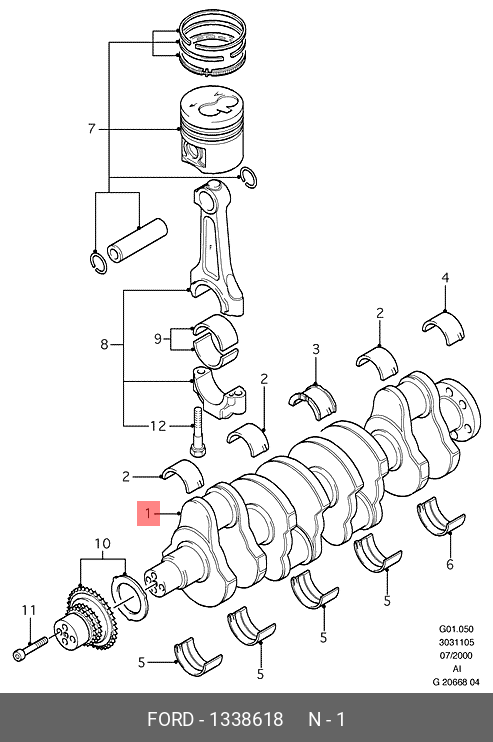 1338618 FORD Коленвал