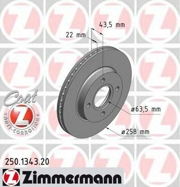 250134320 ZIMMERMANN Тормозной диск