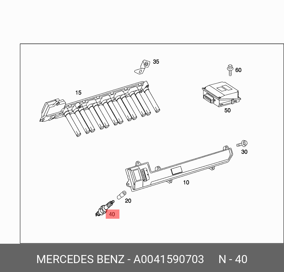 A0041590703 MERCEDES-BENZ Свеча зажигания