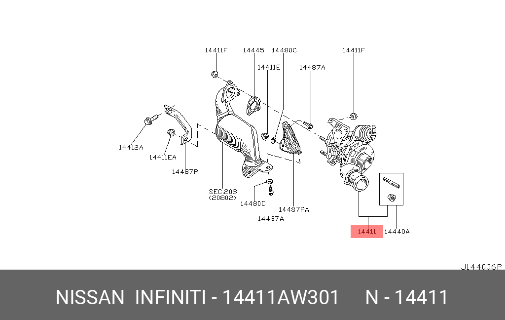 14411AW301 NISSAN Компрессор, наддув