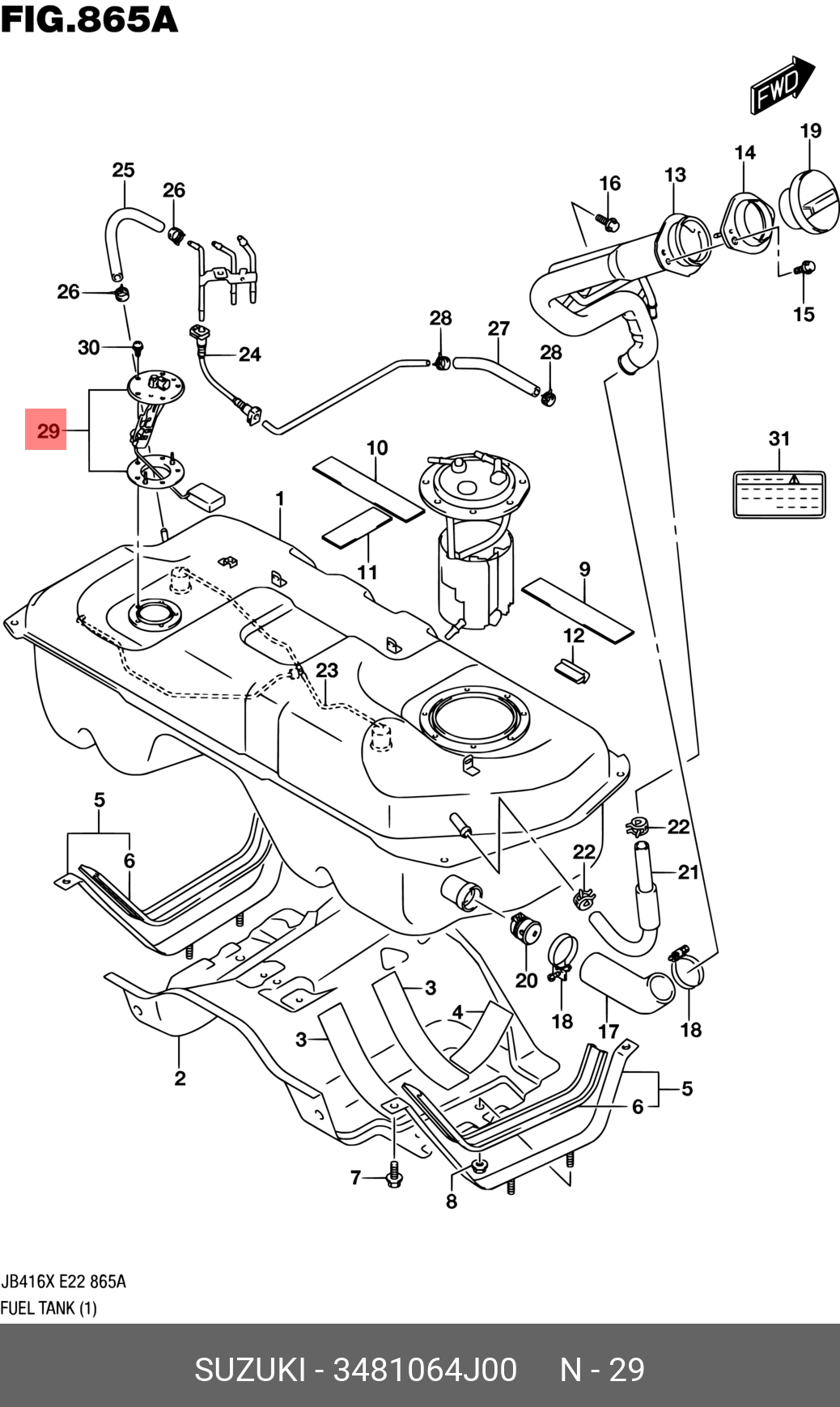 3481064J00 SUZUKI ДАТЧИК УРОВНЯ ТОПЛИВА