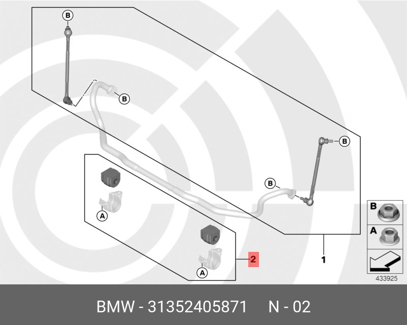 31352405871 BMW REPARATURSATZ GUMMILAGER STABILISATOR,REPARATURSATZ GUMMILAGER STABILISATOR
