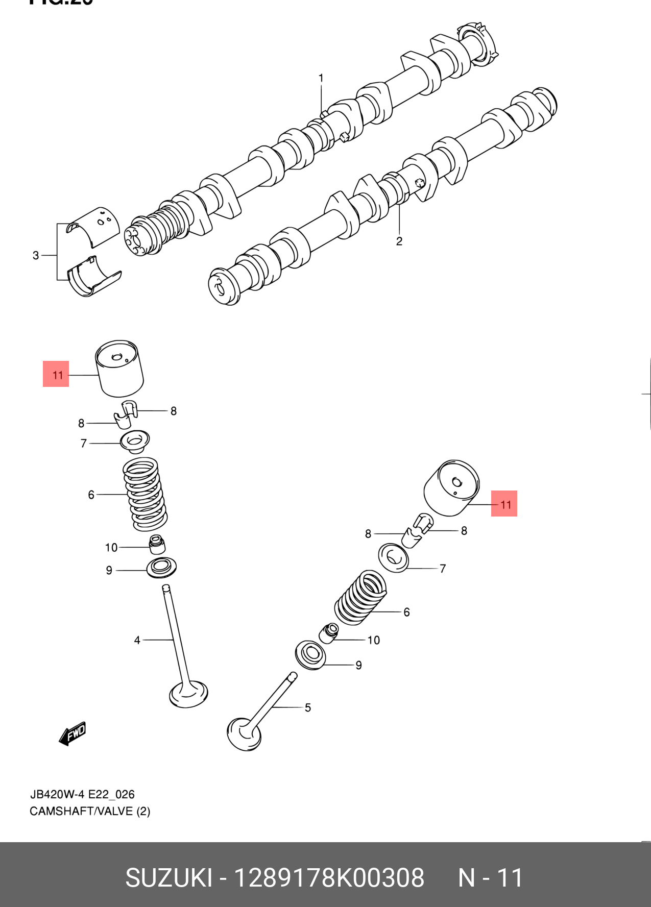 1289178K00308 SUZUKI ТОЛКАТЕЛЬ КЛАПАНА ГРМ