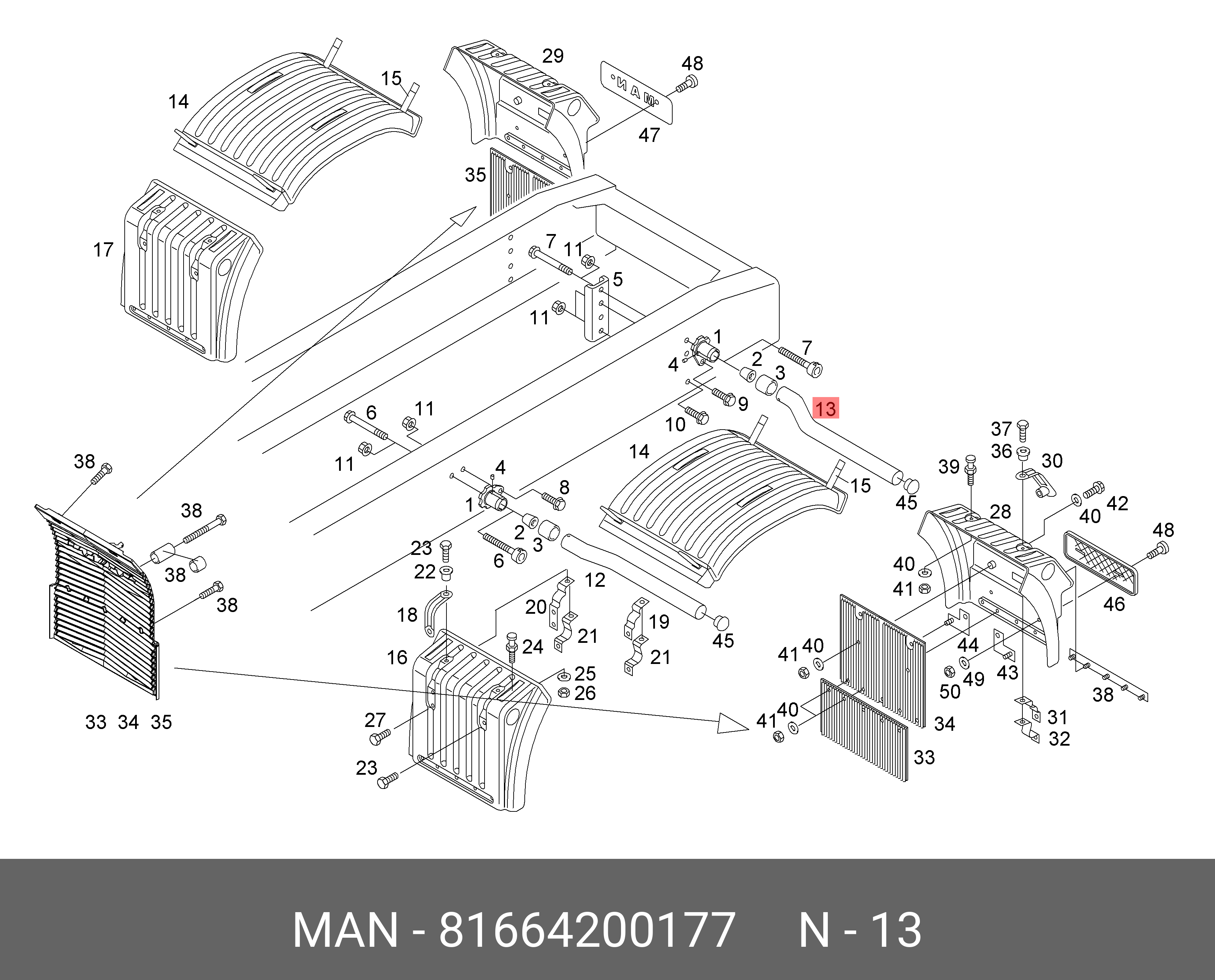 81664200177 MAN Несущая балка 81.66420-0177