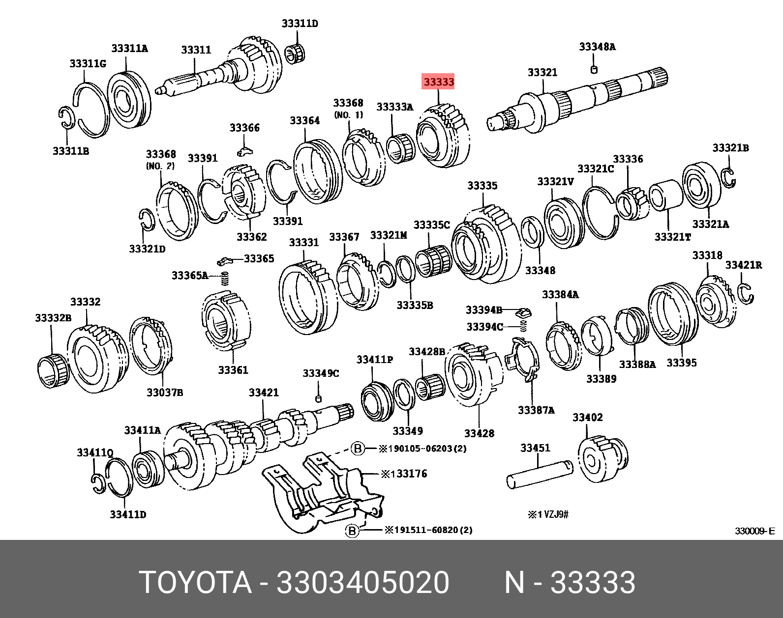 3303405020 TOYOTA ШЕСТЕРНЯ