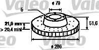 186275 VALEO Тормозной диск