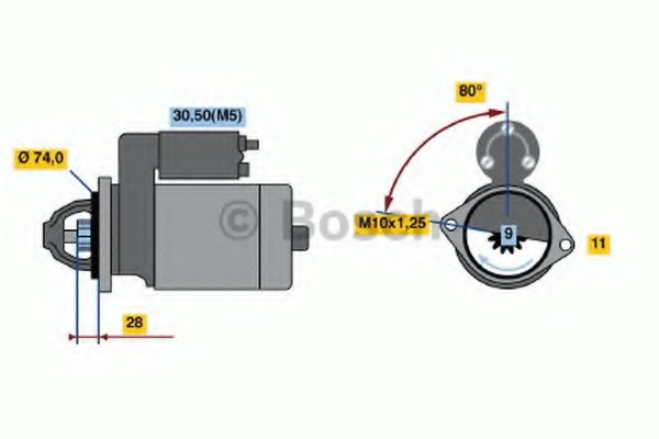 0001107438 BOSCH Стартер
