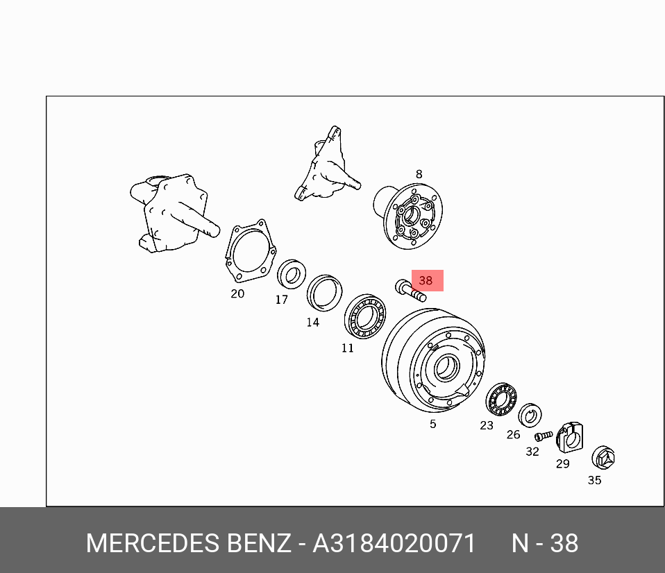 3184020071 MERCEDES-BENZ БОЛТ М18