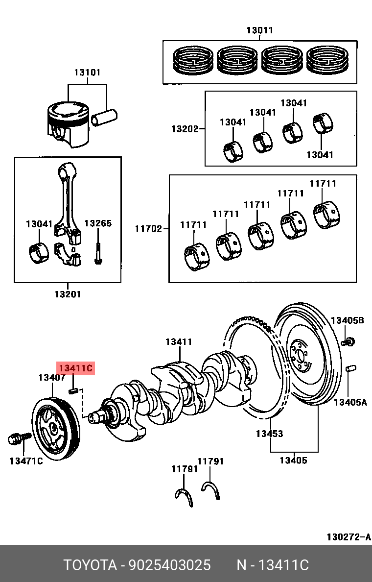 9025403025 TOYOTA ШПОНКА
