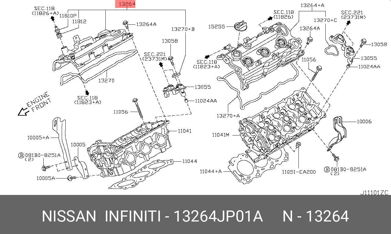 13264JP01A NISSAN Крышка клапанная