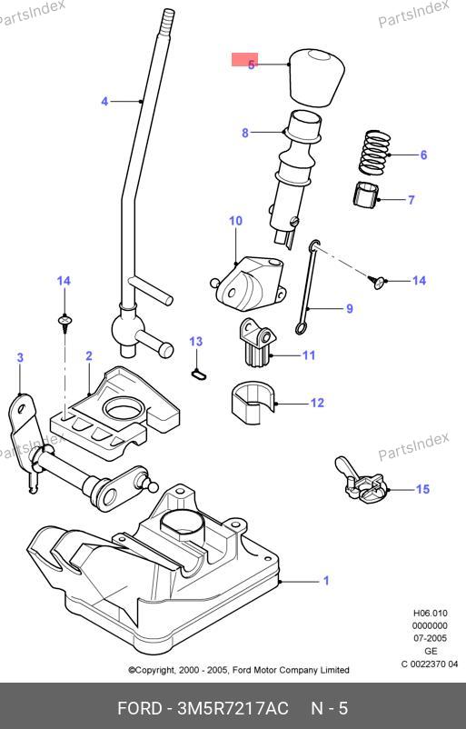 3M5R7217AC FORD Ручка рычага переключения передач