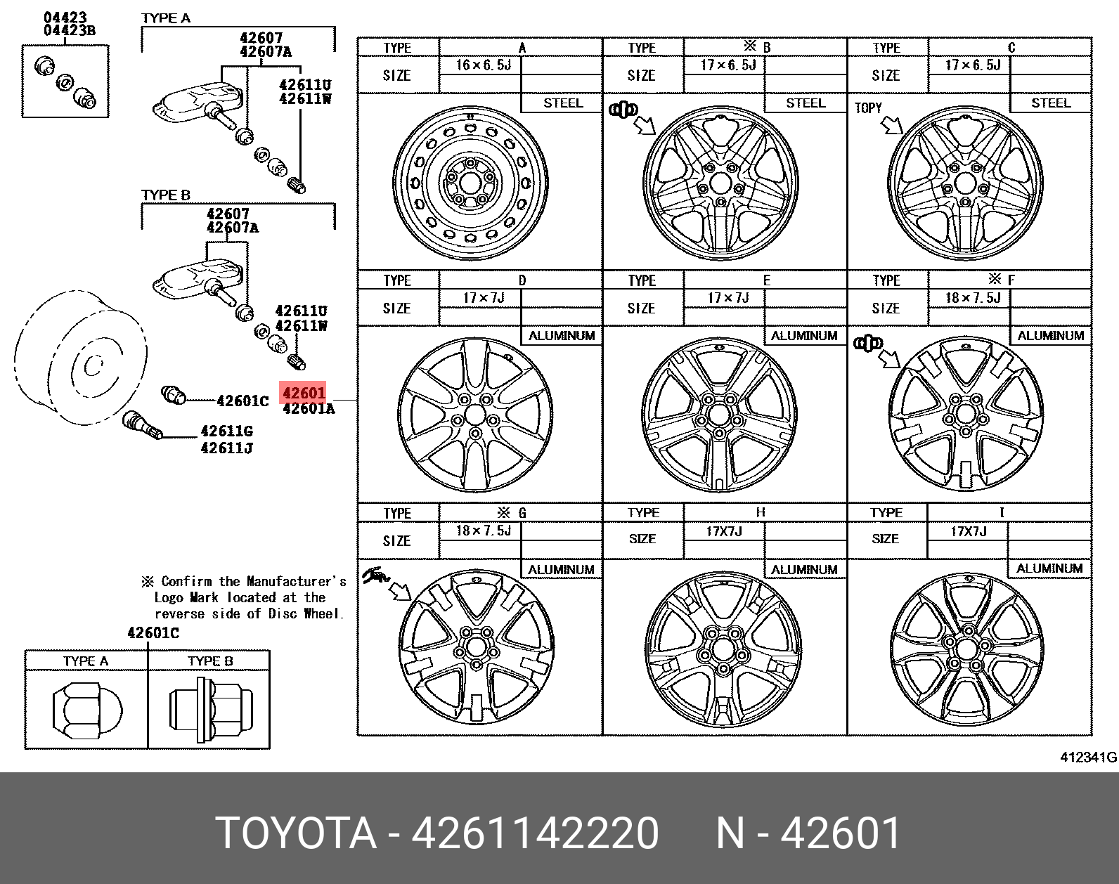 4261142220 TOYOTA -