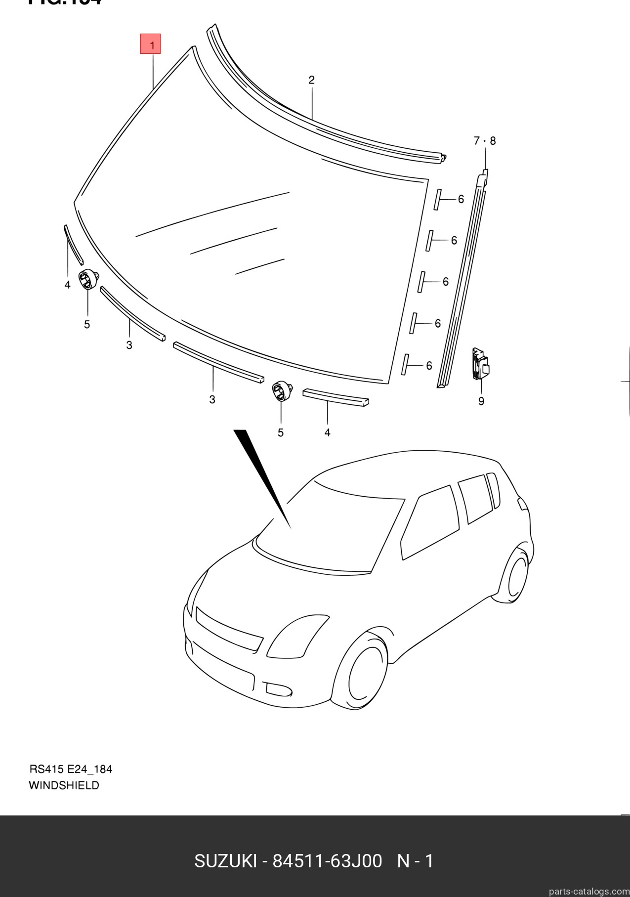 8451163J00 SUZUKI Стекло лобовое