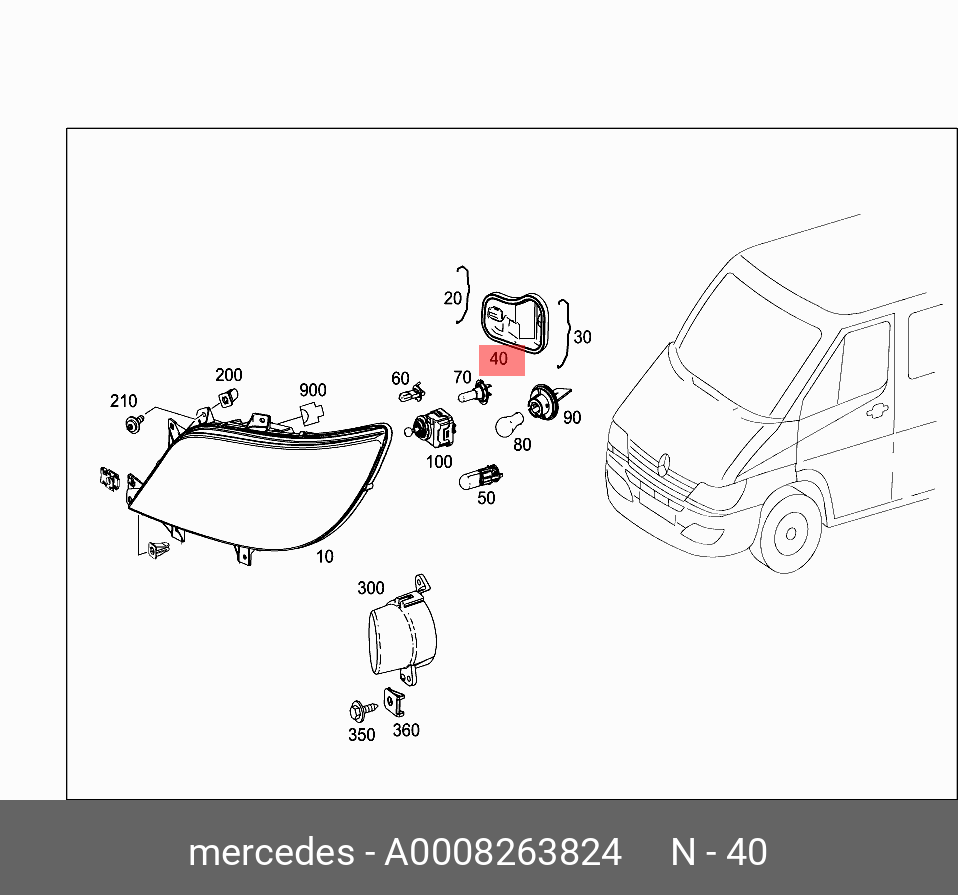 A0008263824 MERCEDES-BENZ КРЫШКА ФАРЫ