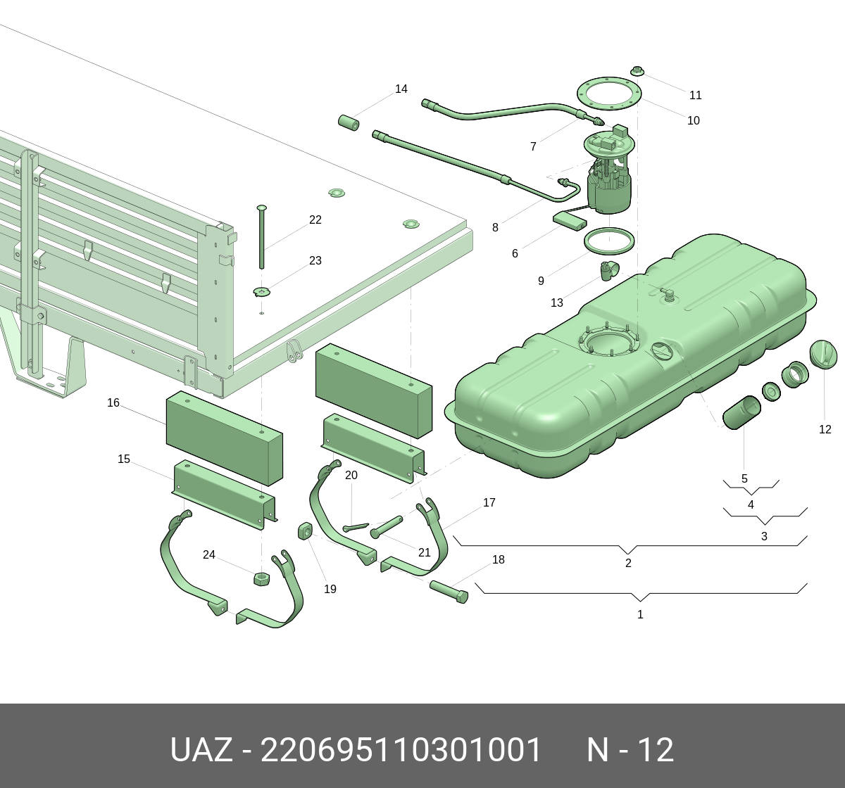 220695110301001 UAZ ПРОБКА ТОПЛИВНОГО БАКА (ДЛЯ А М УАЗ ПРОФИ ХАНТЕР) 220695110301001