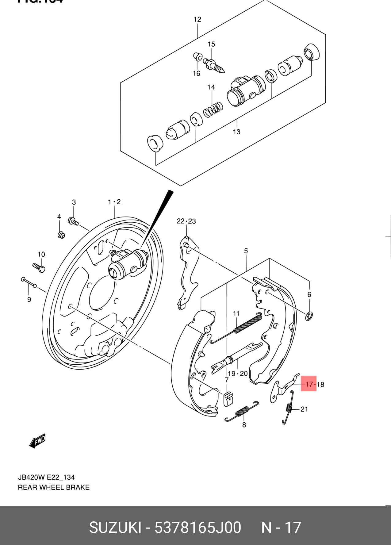 5378165J00 SUZUKI Тяга тормозного механизма