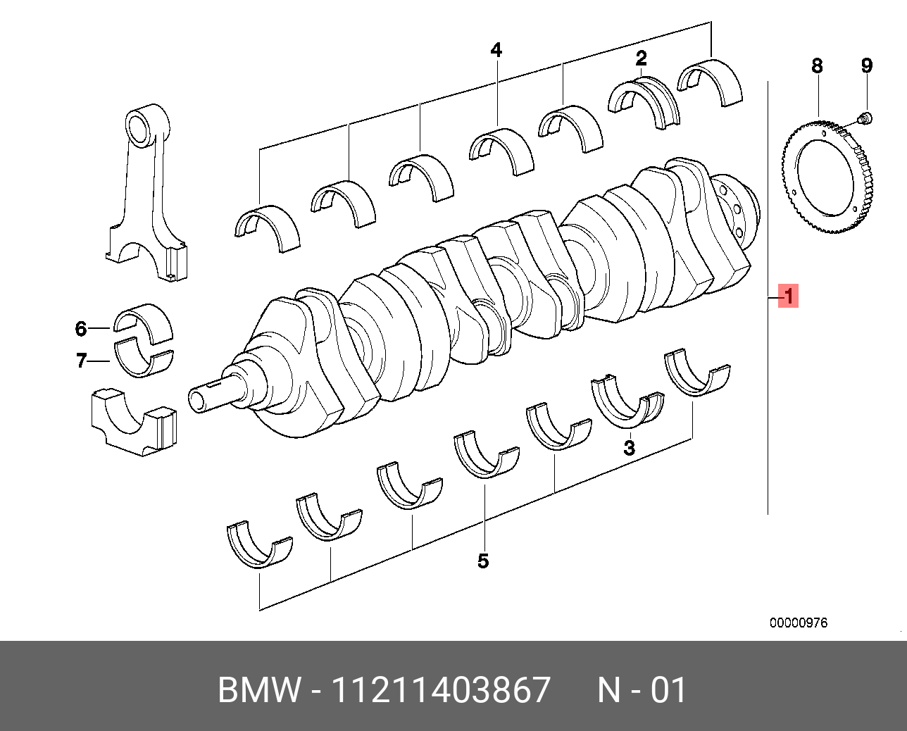 11211403867 BMW KURBELWELLE OHNE LAGERSCHALEN