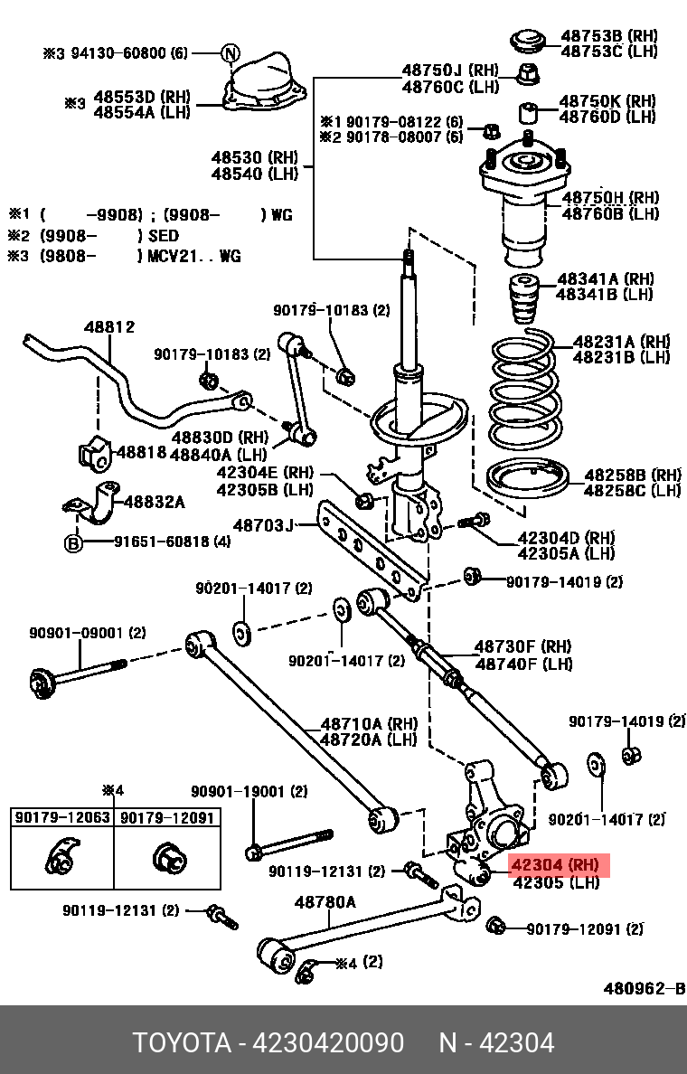 4230420090 TOYOTA ЦАПФА ПОВОРОТНОГО КУЛАКА