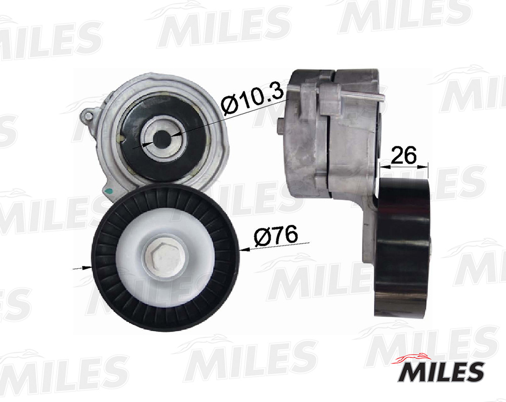 AG00043 MILES Натяжитель ремня приводного VAG AUK/BDW/BDX/BKH/BPK/BYU/CALA
