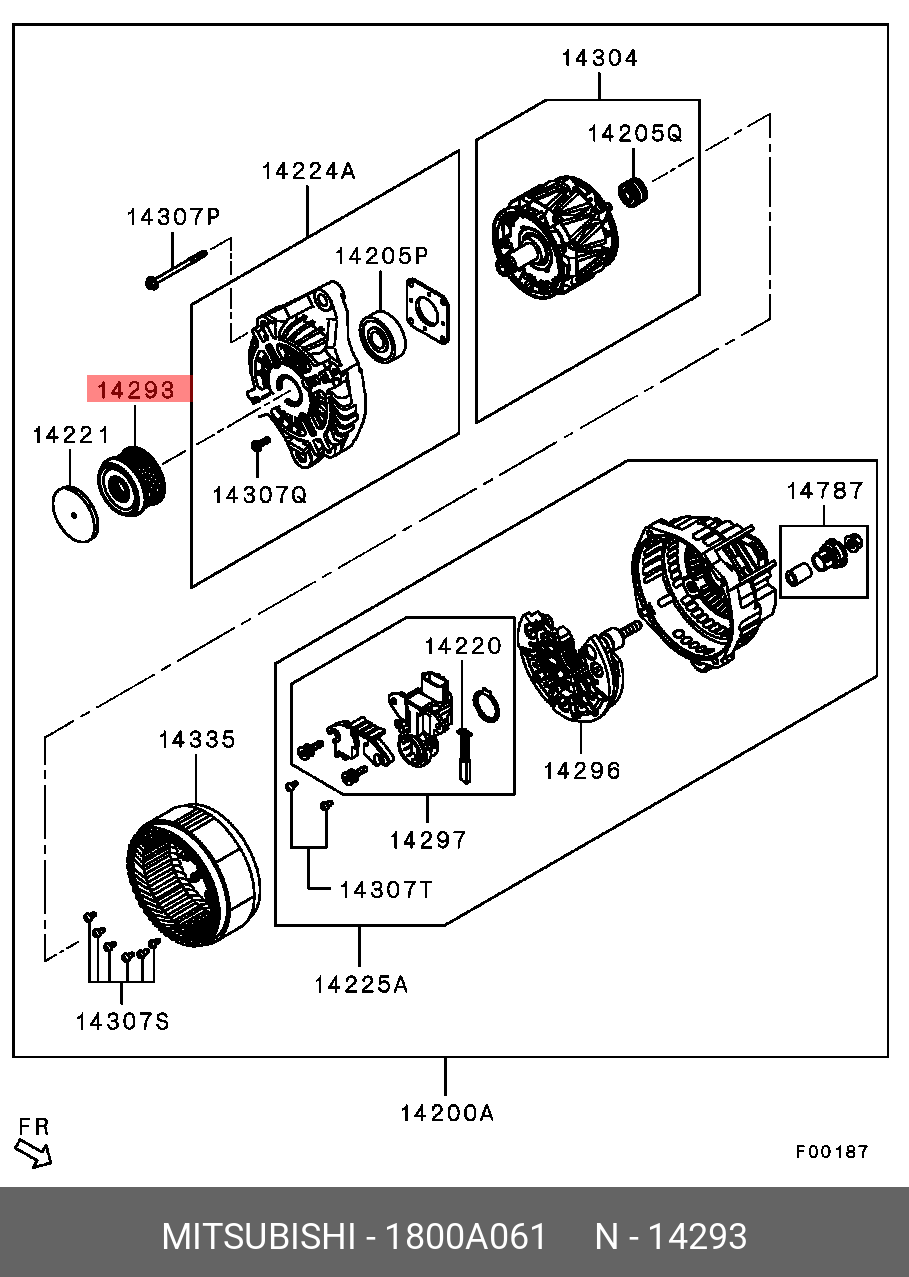 1800A061 MITSUBISHI Шкив генератора