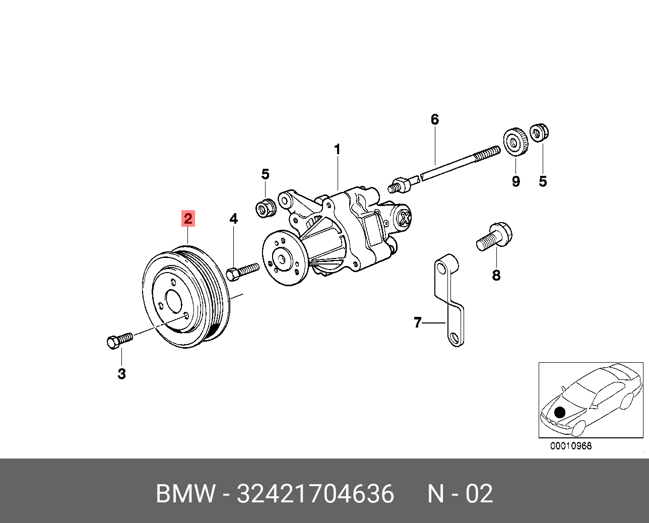 32421704636 BMW ременный шкив