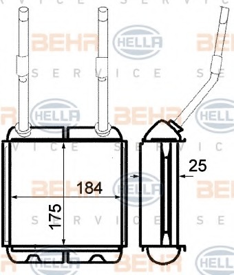 8FH351313031 BEHR-HELLA Теплообменник, отопление салона