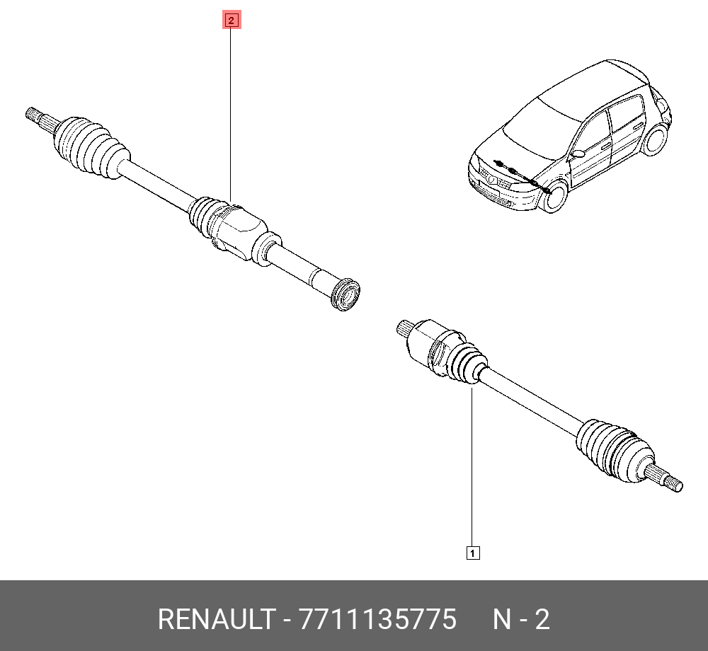 7711135775 RENAULT Приводной вал