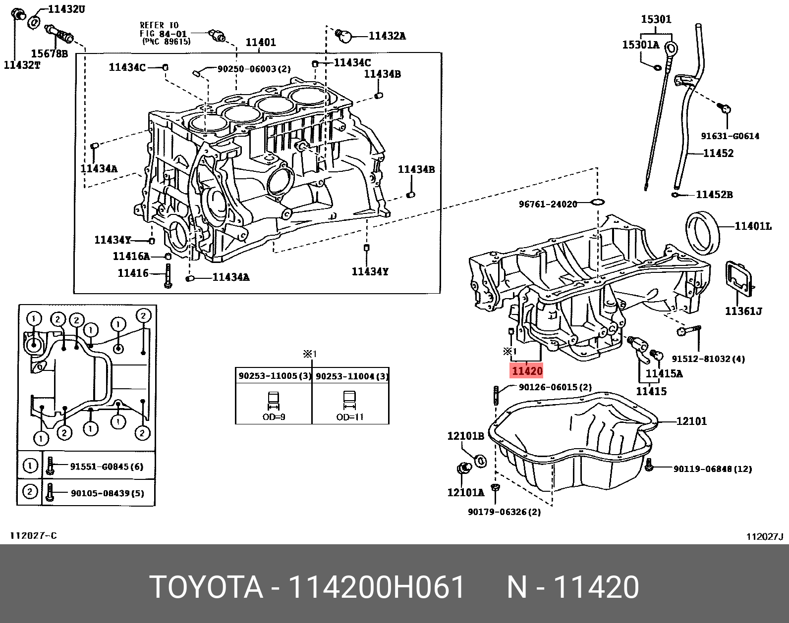 114200H061 TOYOTA Поддон масляный ДВС