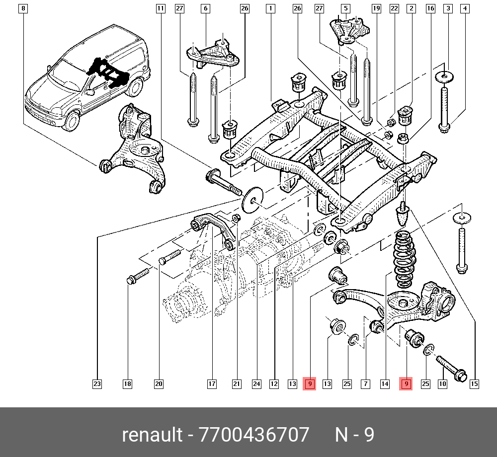 7700436707 RENAULT Подвеска, рычаг независимой подвески колеса 7700436707 RENAULT Подвеска, рычаг независимой подвески колеса