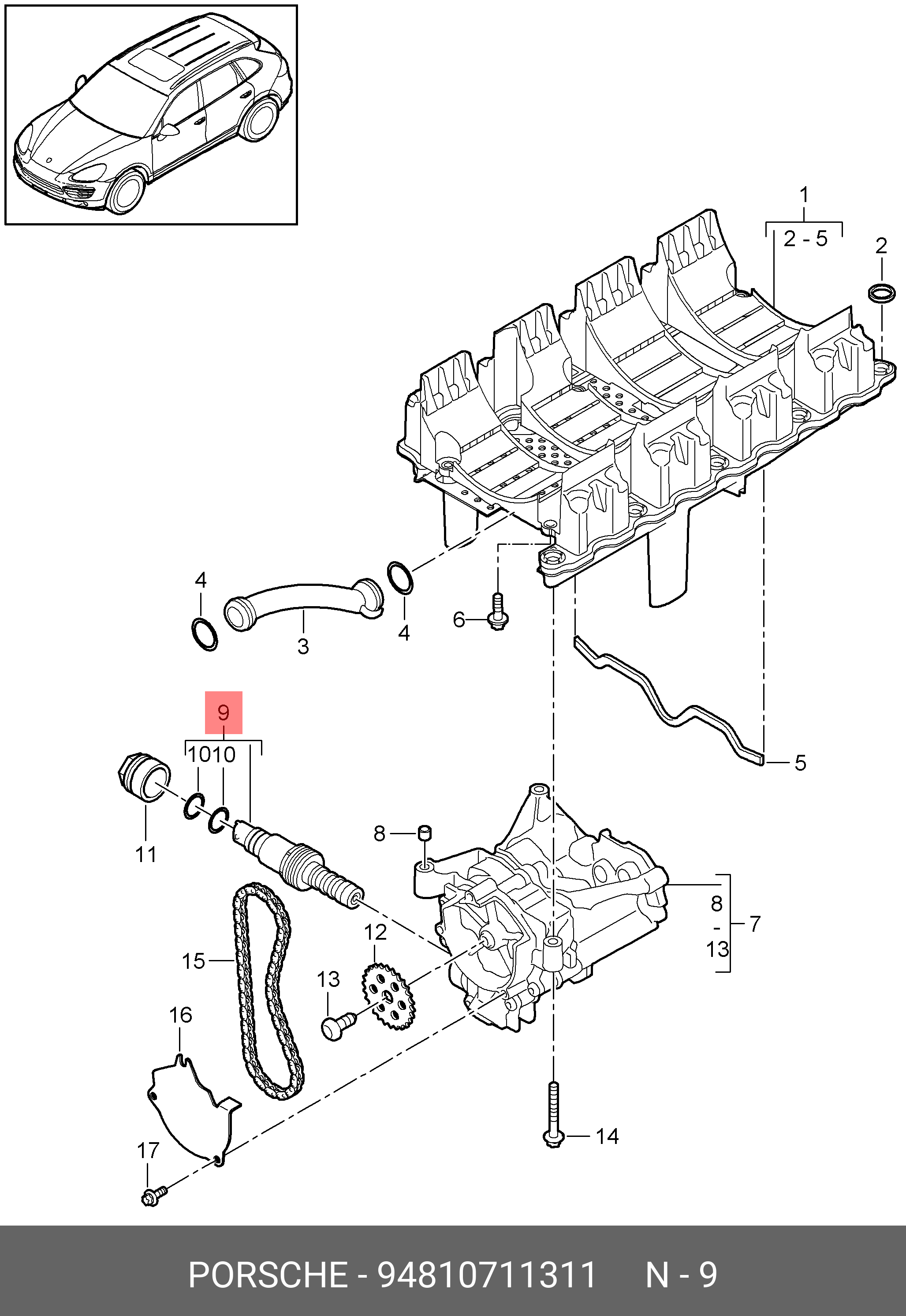 94810711311 PORSCHE МАГНИТНЫЙ КЛАПАН МАСЛЯНОГО НАСОСА