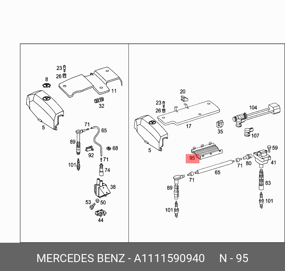 A1111590940 MERCEDES-BENZ СКОБА КРЕПЛЕНИЯ КАБЕЛЯ СВЕЧНОГО