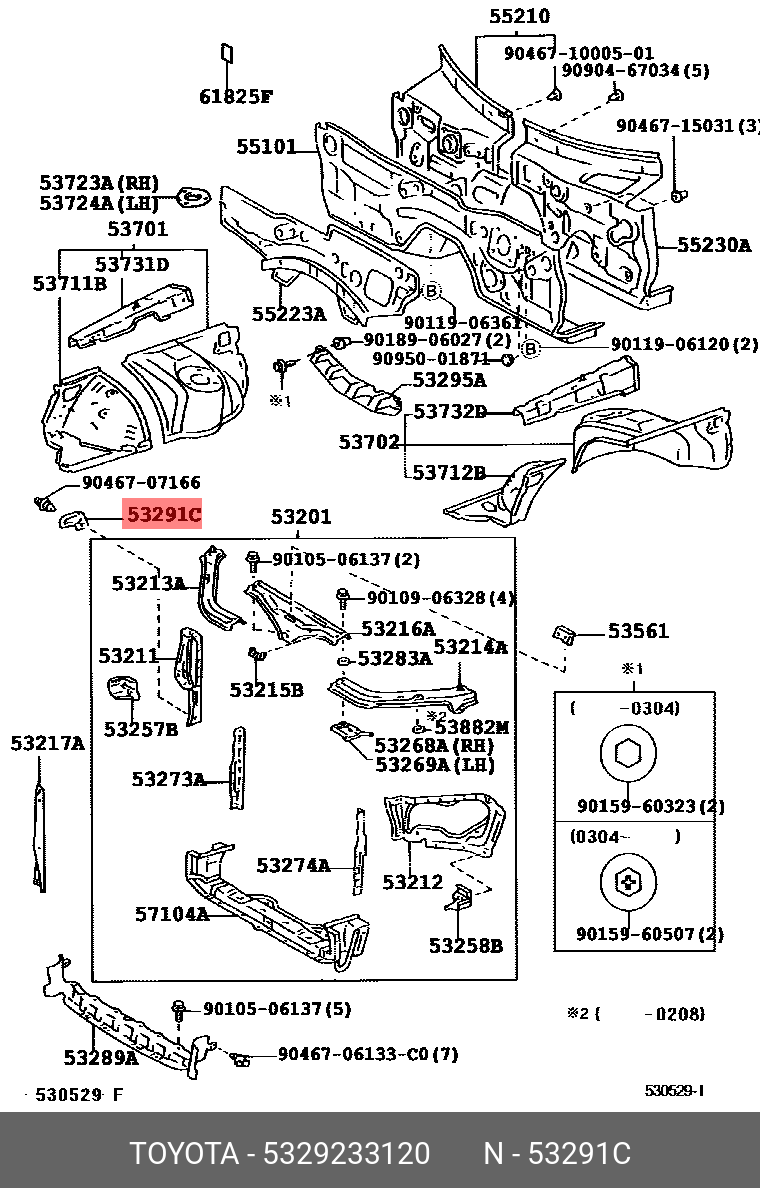 5329233120 DAIHATSU КУЗОВНОЙ УПЛОТНИТЕЛЬ