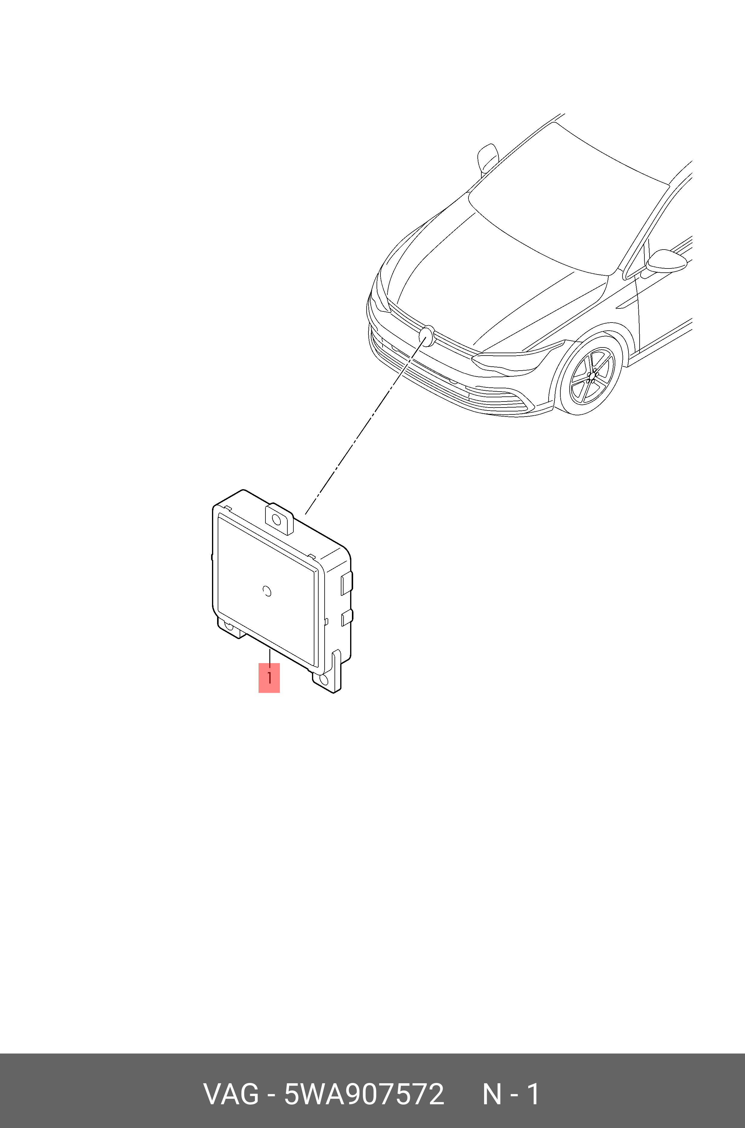 5WA907572 VAG Радарный датчик