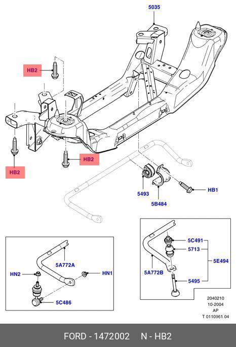 1472002 FORD Болт M12x67mm / FORD