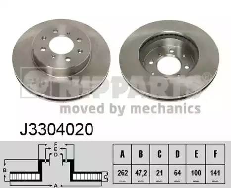 J3304020 NIPPARTS Диск тормозной